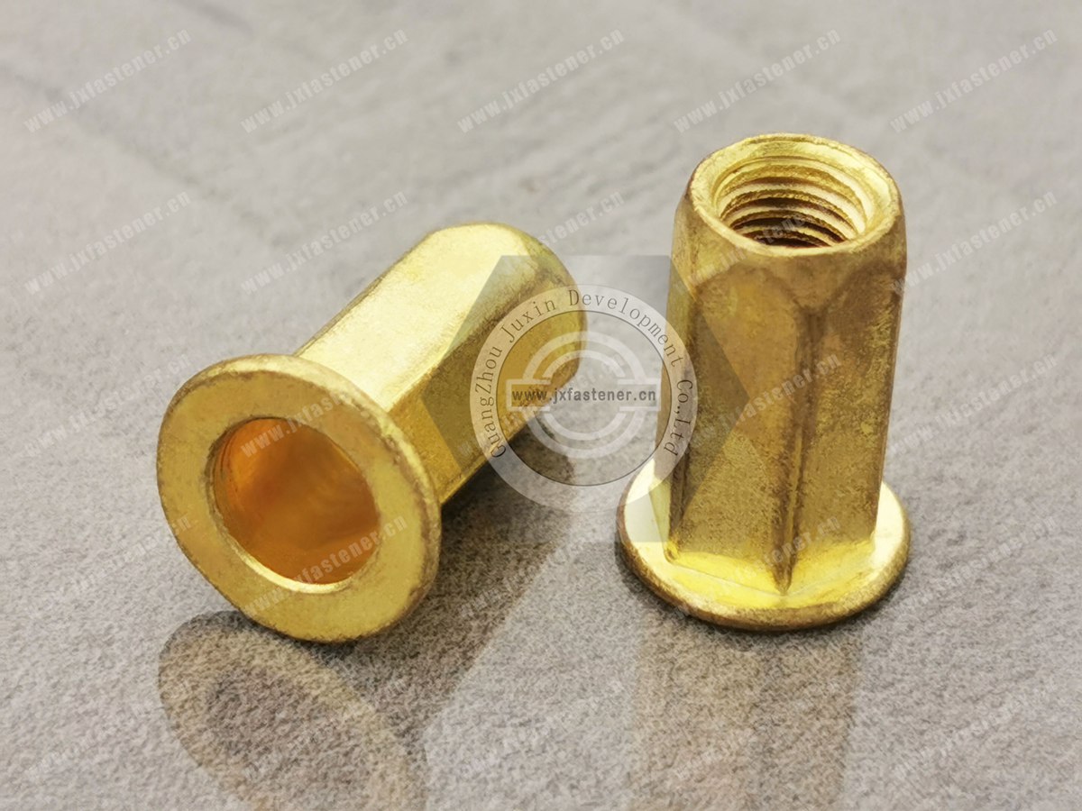 Flat Head Open Full Hexagonal Body Blind Rivet Nuts—Open End