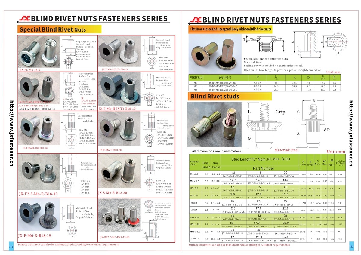 Flat Head Body Knurled Blind Rivet Studs