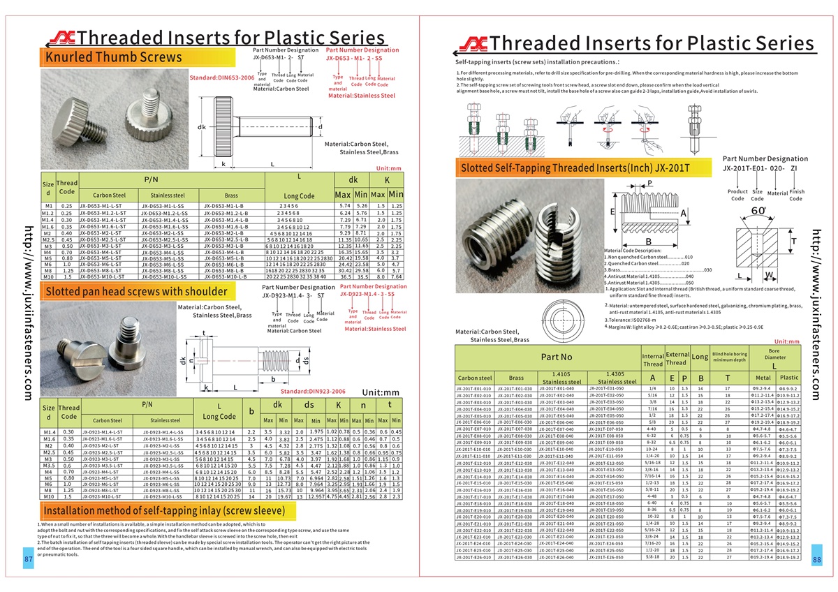 Knurled Thumb Screws