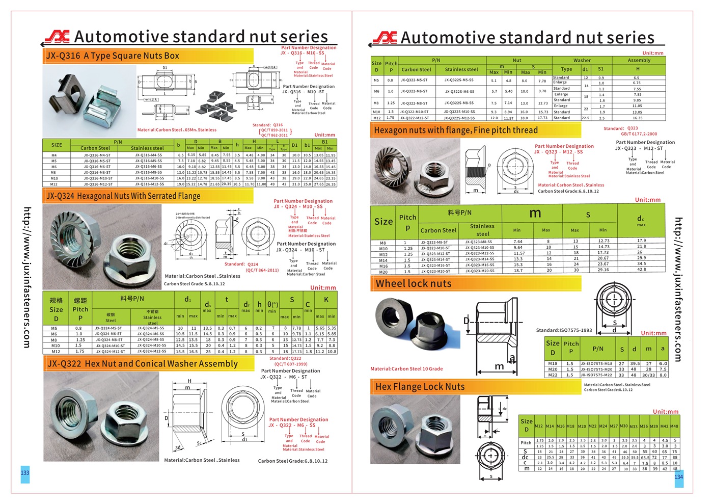 Wheel lock nut (High-Strength Steel Distorted-Thread Flange Locknuts)