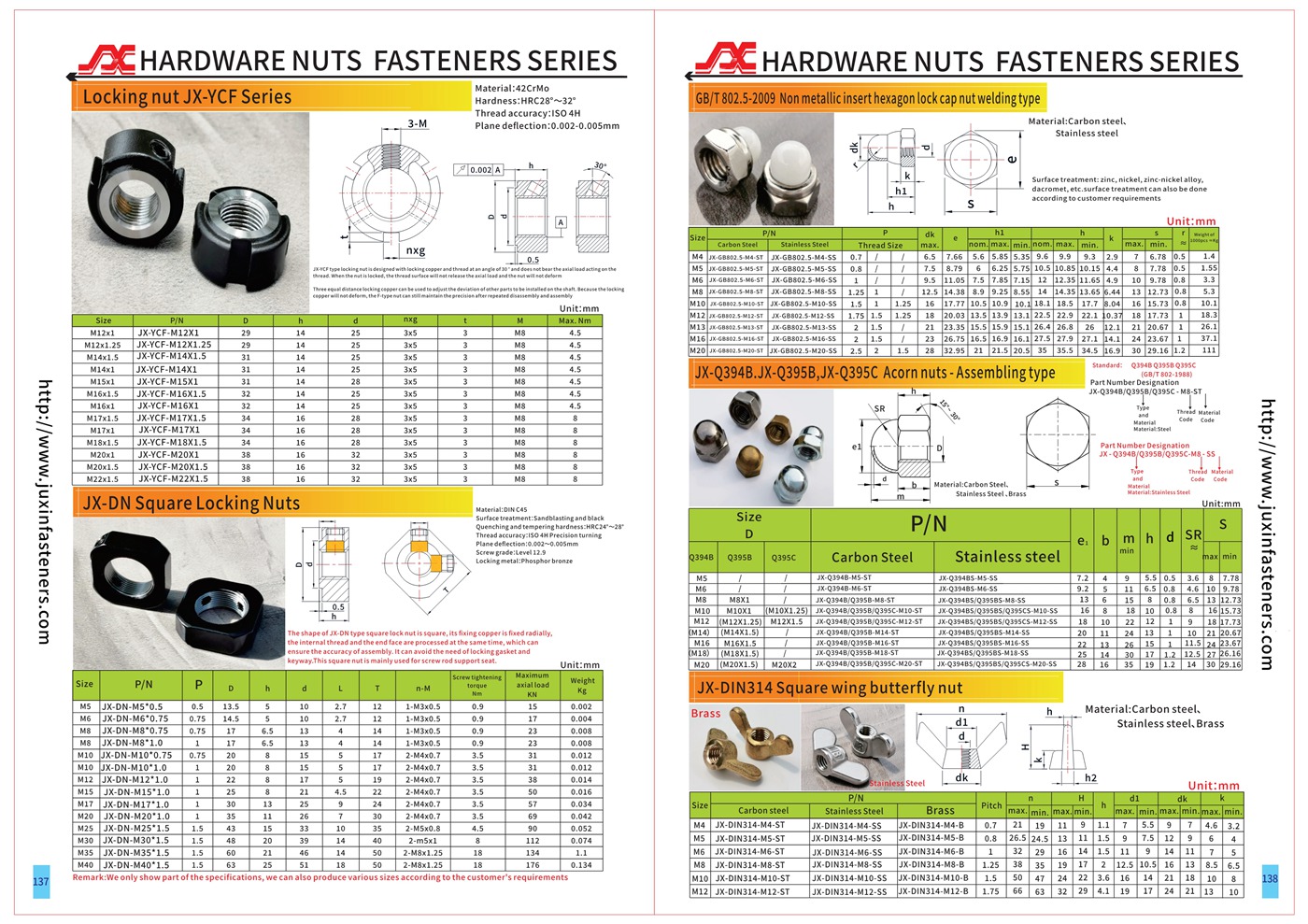 JX-DN Square Locking Nuts