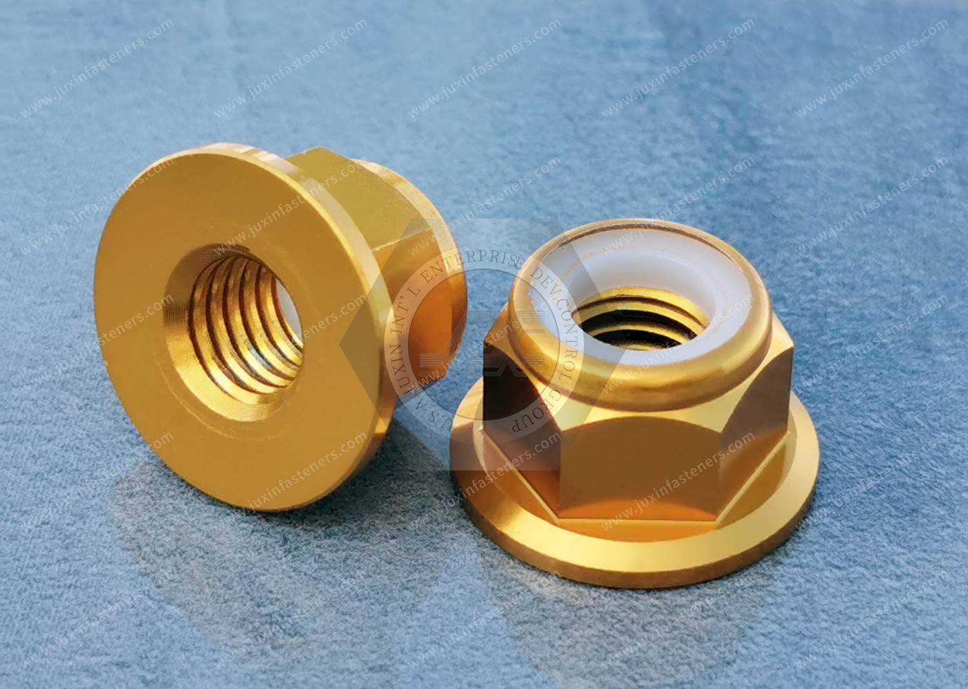 DIN6926 Aluminium Alloy colorful Hexagon nylon insert Flange Lock Nuts