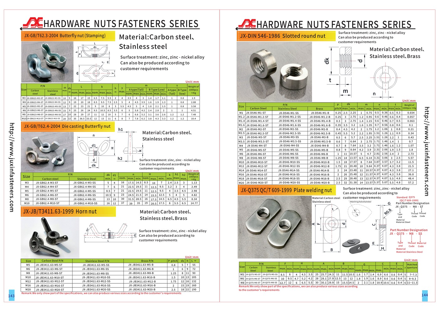 JX-GB/T62.4-2004 Die casting Butterfly nut