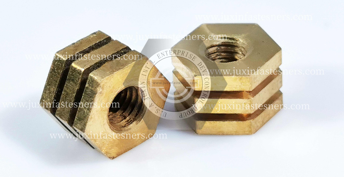 Brass Unthreaded Hexagon Inserts nuts for Plasti