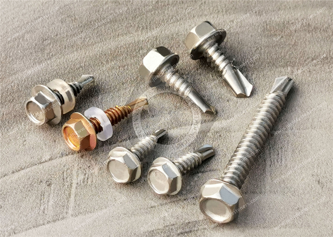 Stainless Steel Hex Head Drilling Screws with Hardened Steel Tip for Metal