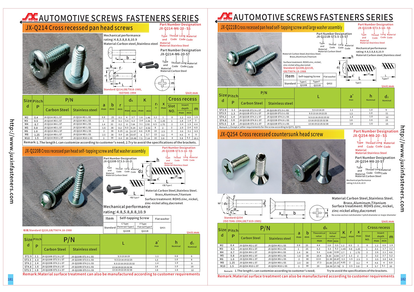 Metric 18-8 Stainless Steel Torx Flat Head Screws