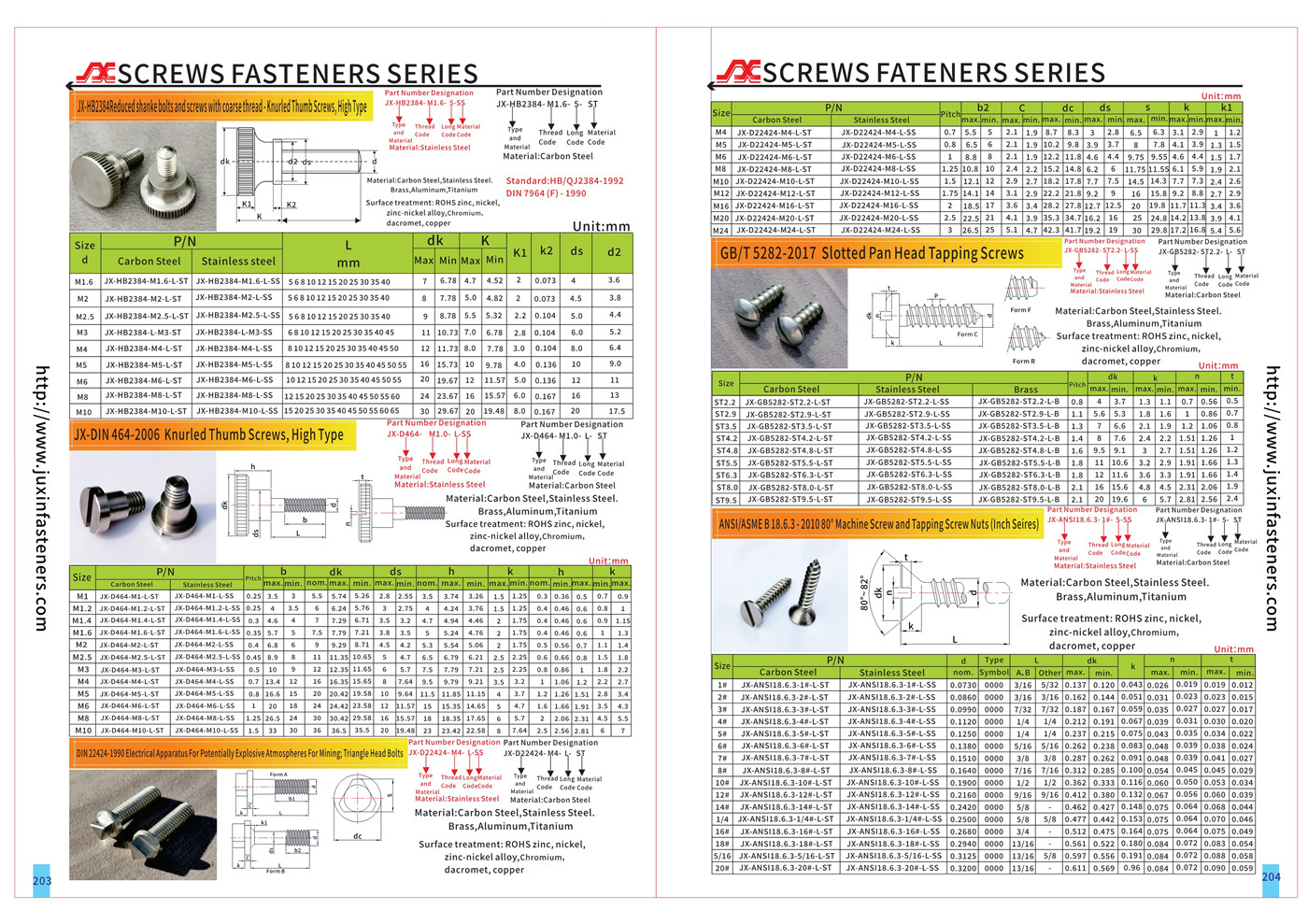 Stainless Steel Knurled Thumb Screws