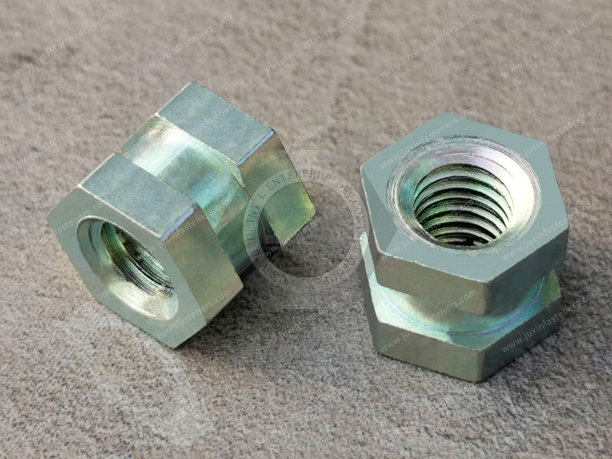 JX-21QJG221-M6-D10-H9.2-ST, Open Insert Nuts For Plastics Mouldings - Hex Without Shoulder - Type A JX-DIN16903A