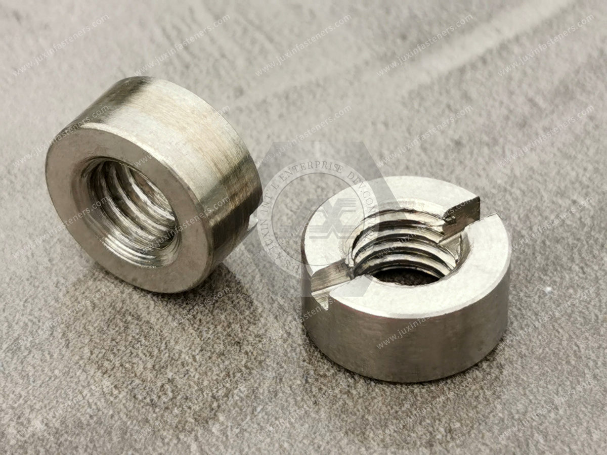 JX-21JG75-M10-SS, Stainless Steel Metric Slotted Round Nuts for Tight Spaces