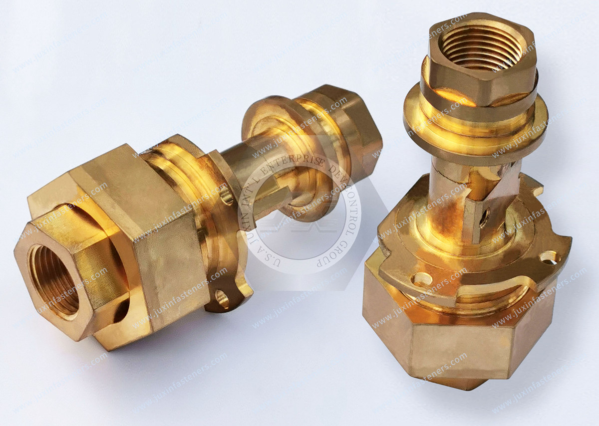 JX-21QJG91-M20-M38-B, Brass OEM High Precision CNC Turning Machining Parts