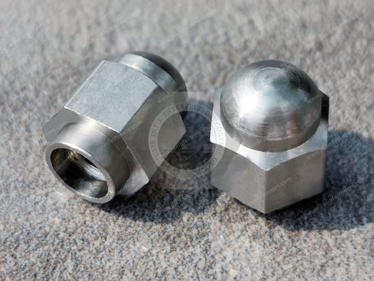 JX-21ZD131-M4-7-9.75-SS, CNC stainless steel machined parts round head nuts, used in intelligent household appliances, catering equipment