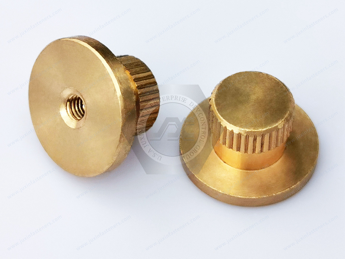 JX-21JG208-M3-9-B, Brass non-standard custom knurled nut post