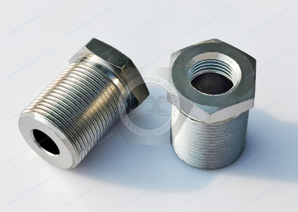 JX-21JG267-M10-23-ST, CNC mechanical parts carbon steel surface treatment galvanized nickel alloy internal and external thread fittings