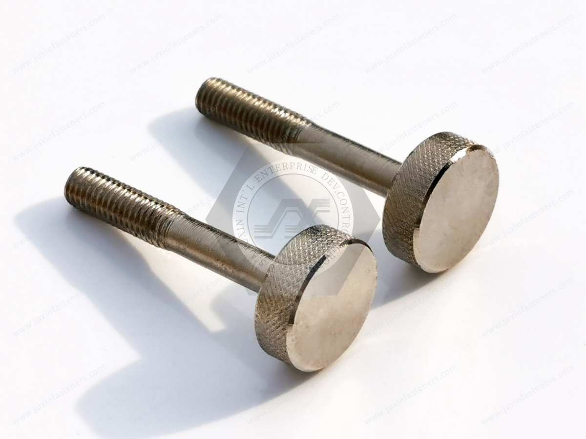 Stainless Steel Low-Profile Knurled-Head Thumb Screws, JX-21QLS347-M6-ST