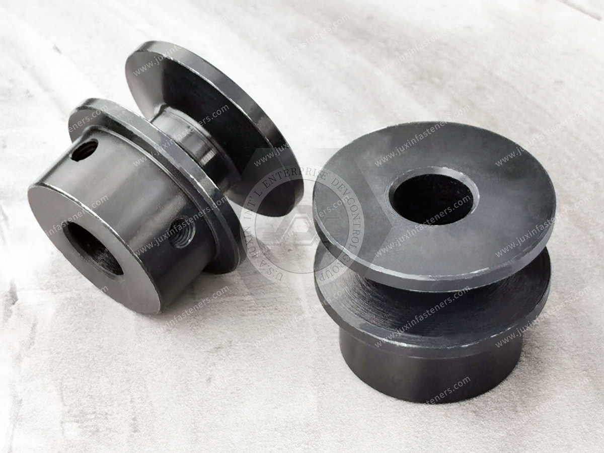 JX-21JG376-D14-M6-43-ST, Carbon steel machined parts for medical equipment, surface treatment with environmentally friendly black zinc plating