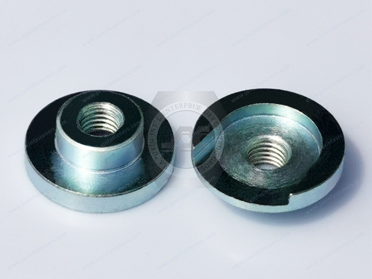 JX-21JG416-M8-D28-11.2-ST, CNC carbon steel machining parts non-standard round nuts, surface treatment electroplating environmental protection ROHS color zinc, audio equipment, spotlight manufacturing, intelligent appliances, smart home production, and manufacturing applications