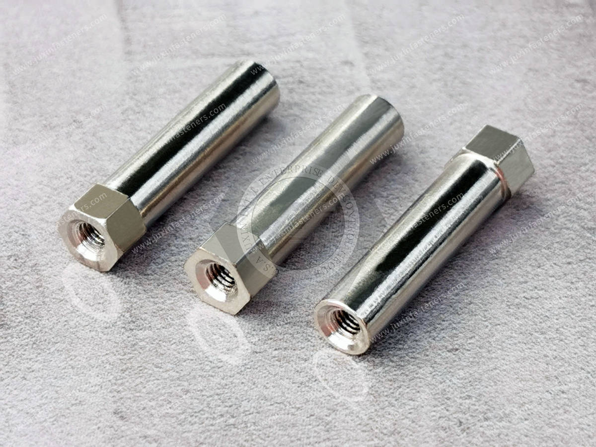 Brasss machined parts, surface treatment with environmental nickel plating, JX-21JG456-M3-D6-25-B