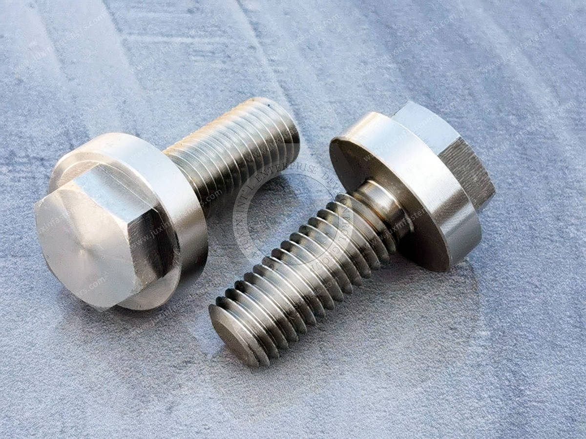 JX-22ZXG552-M12-30-SS, Stainless Steel Flanged Hex Head Screws.