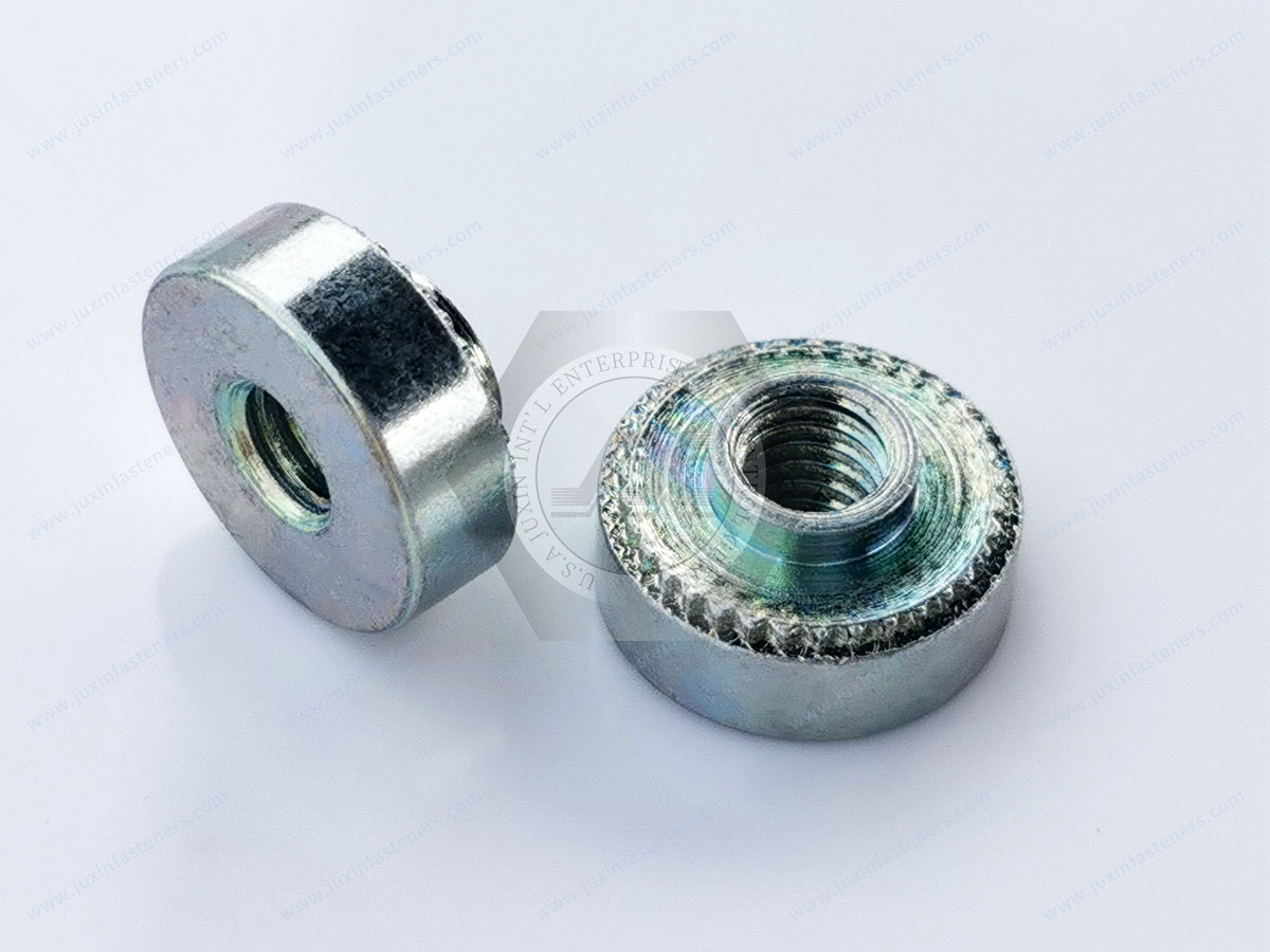 JX-22JG557-M4-D11-H1.5-ST, Carbon steel nuts for sheet metal structure design, surface treatment electroplating environmental protection ROHS color zinc