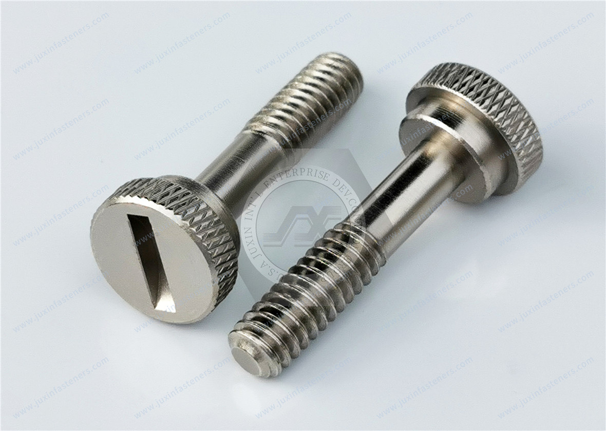 Slotted Steel Low-Profile Knurled-Head Thumb Screws