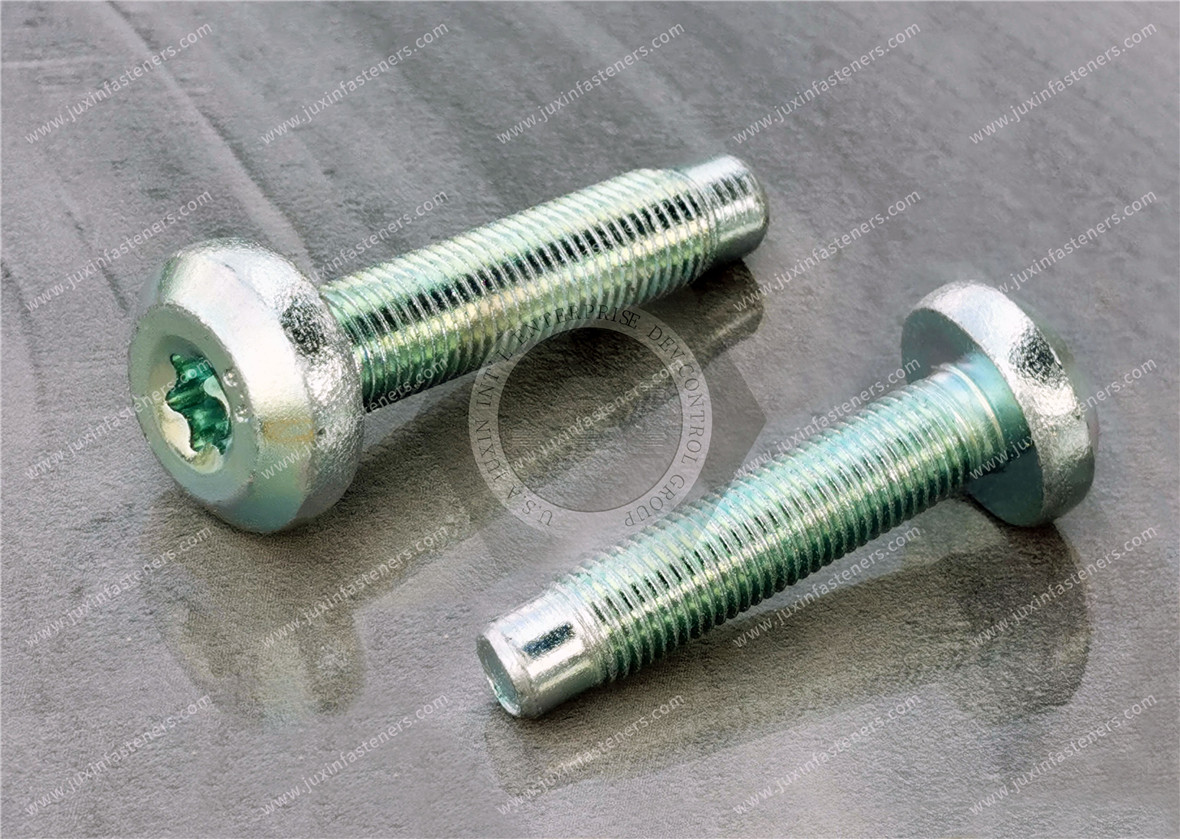 Alloy Steel Button Head Torx Screws thread tail guide Security Fasteners，Surface treatment electroplating environmental protection color zinc