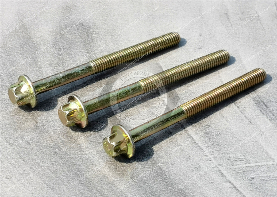 Alloy Steel 12-Point Screws Security Fasteners, Surface treatment color zinc plating，Material: Carbon steel, Alloy Steel, stainless steel SUS304, SUS316，High-Strength Steel