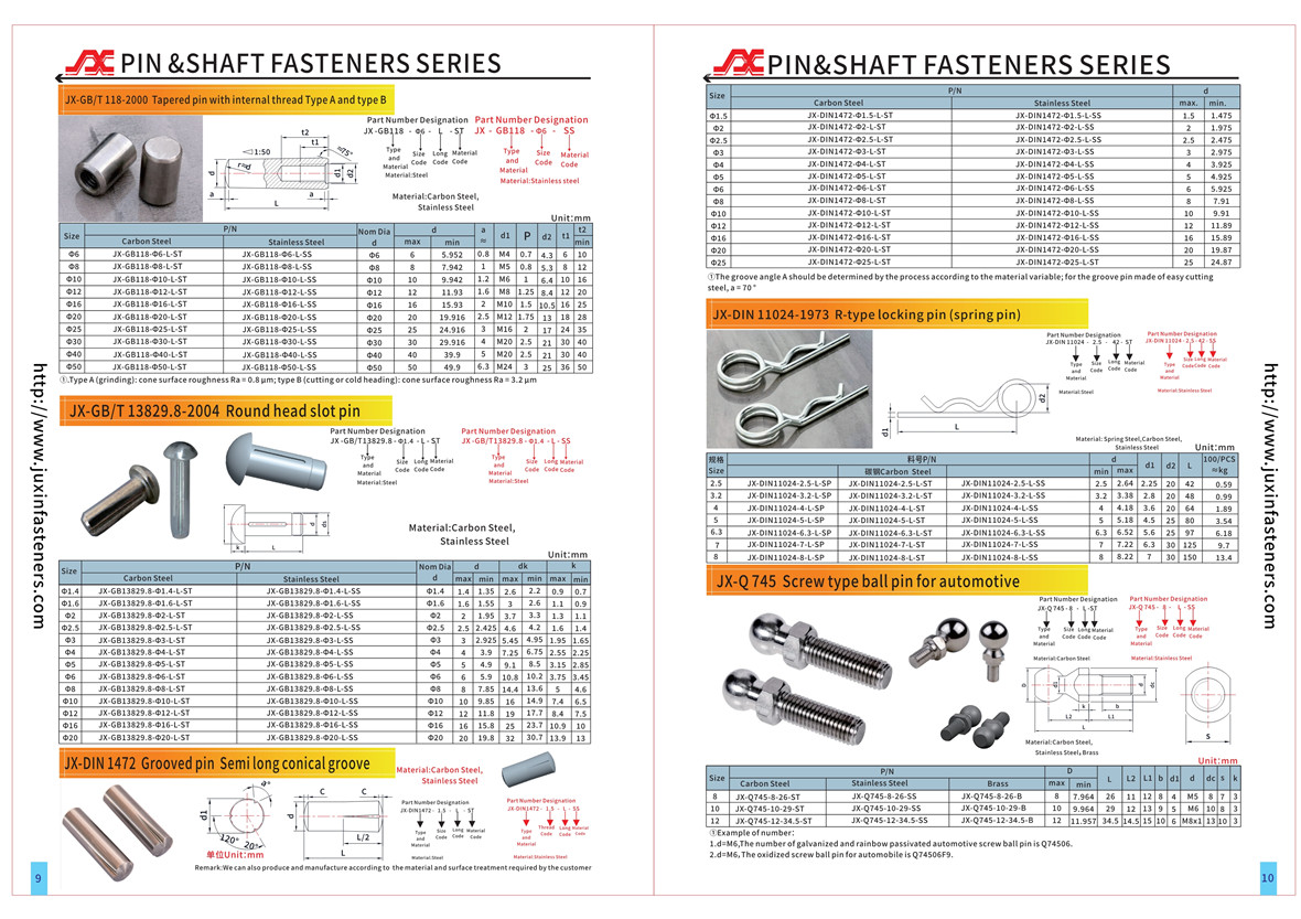 Stainless Steel Taper Pins With Internal Thread