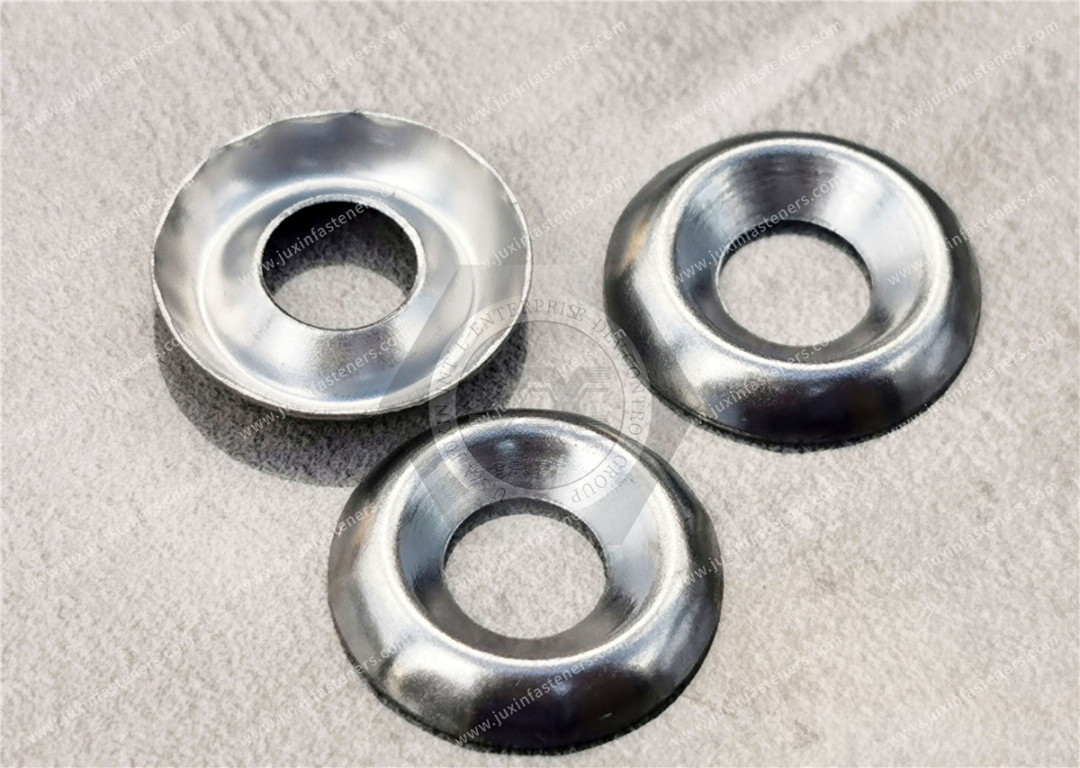 Basin-shaped conical washers