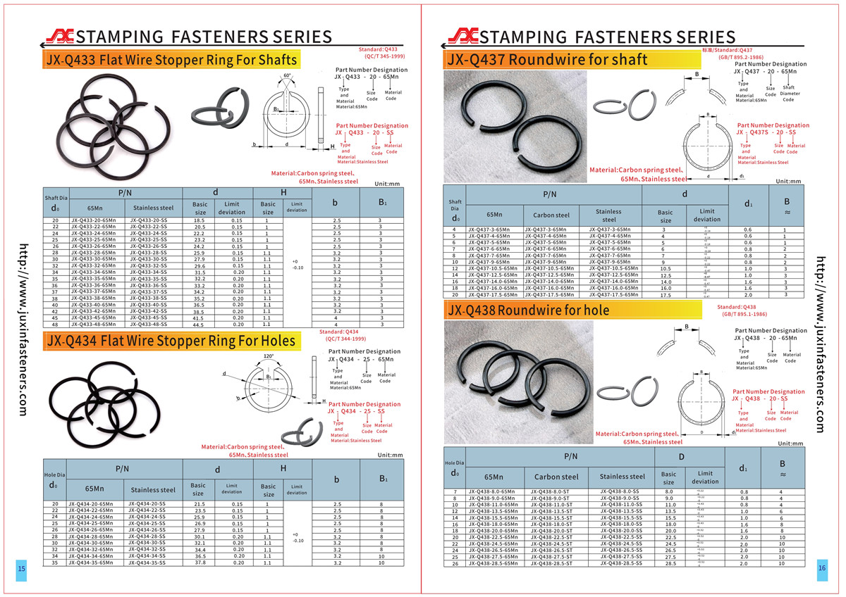 Flat Wire Stopper Ring For Shafts