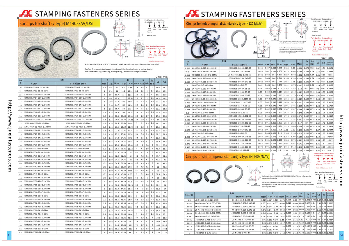 M 1408/AV YJT 7013(M1408/AV) Retaining ring for V-shaped shaft