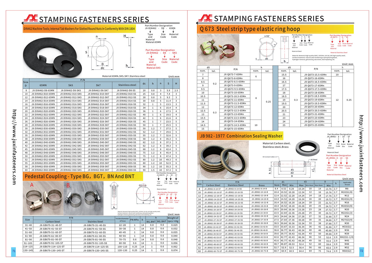 DIN462 Internal Tab Washers