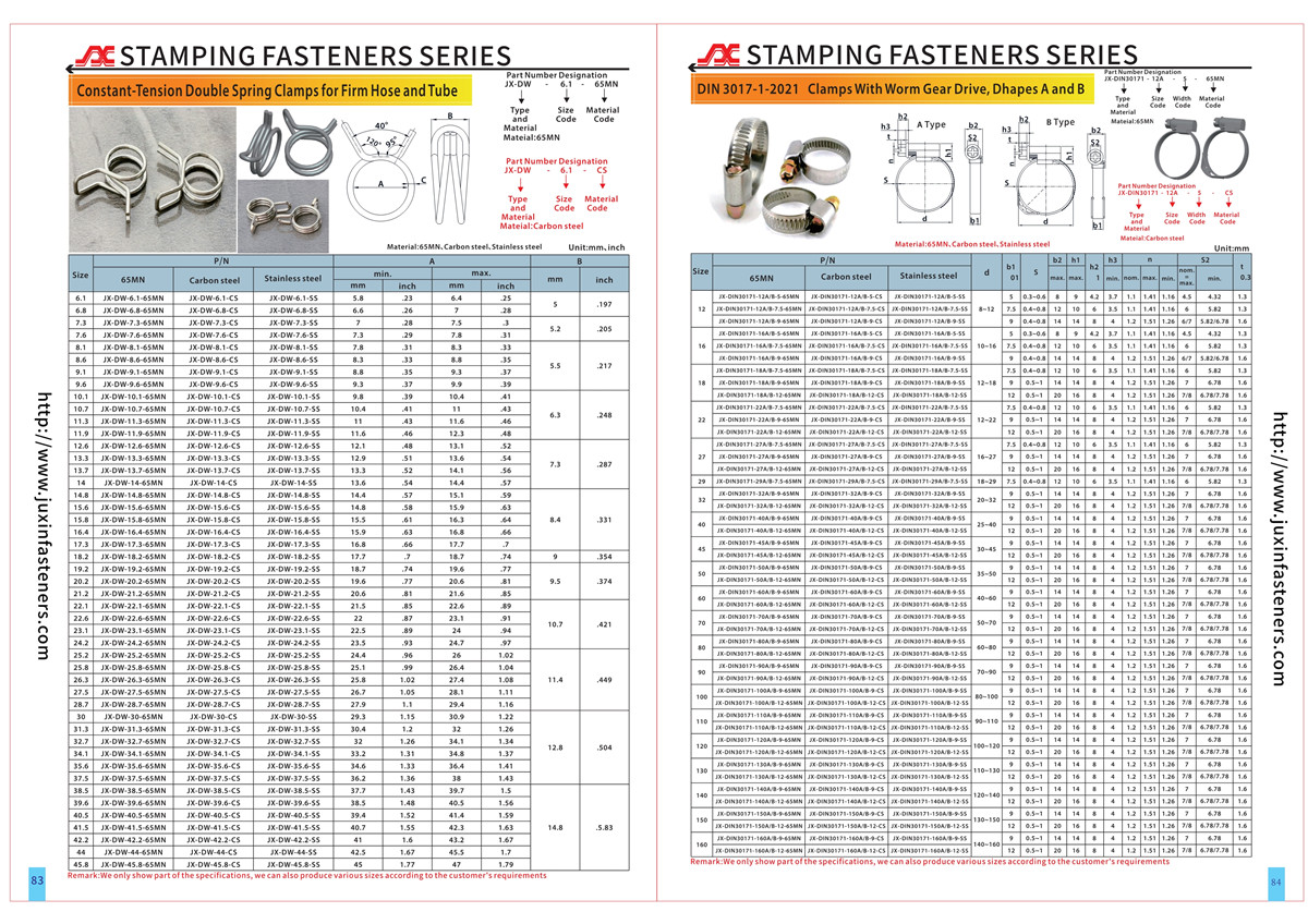 Stainless steel Constant-Tension Double Spring Clamps for Firm Hose and Tube