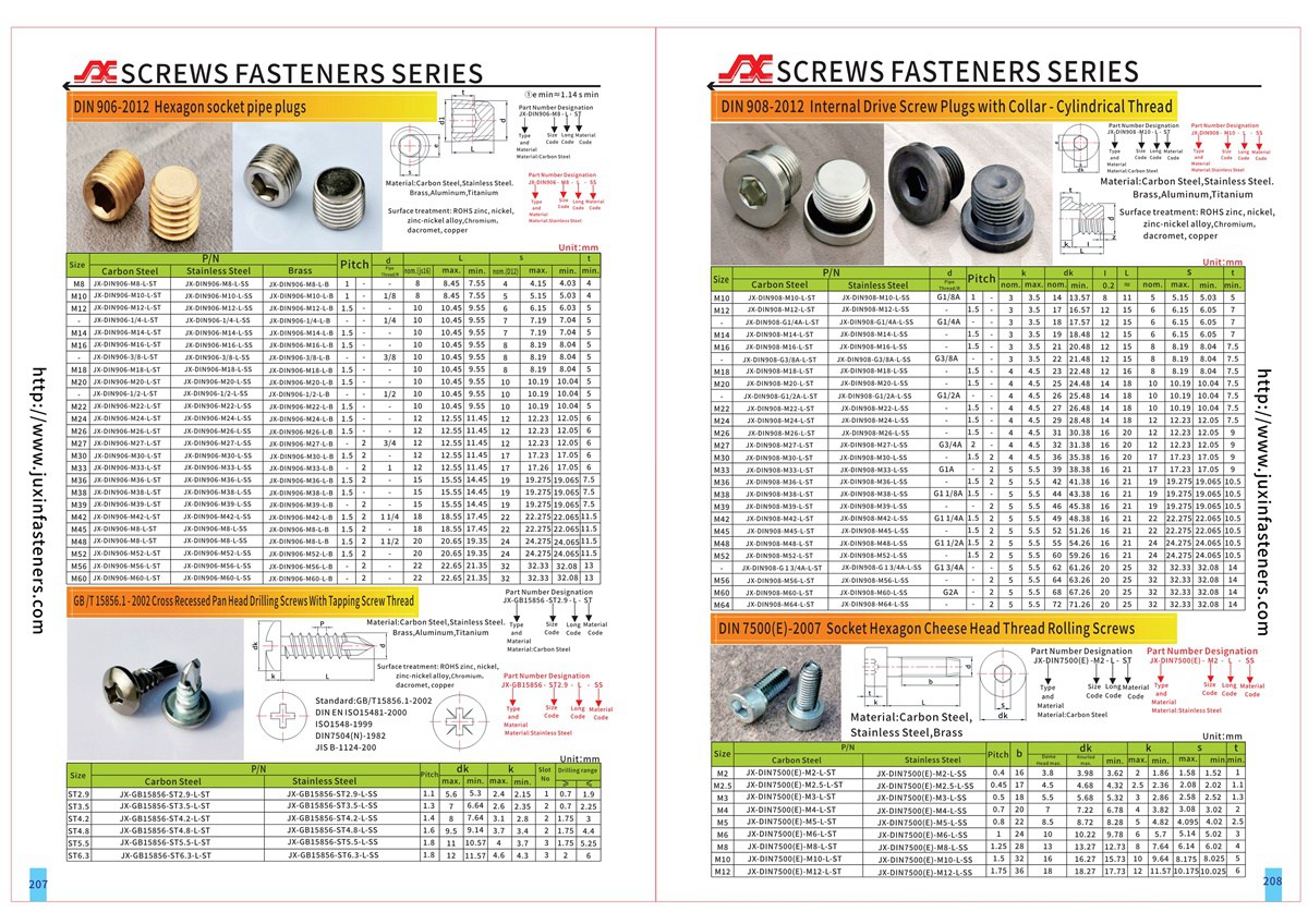 Alloy Steel Hexagon socket head plug