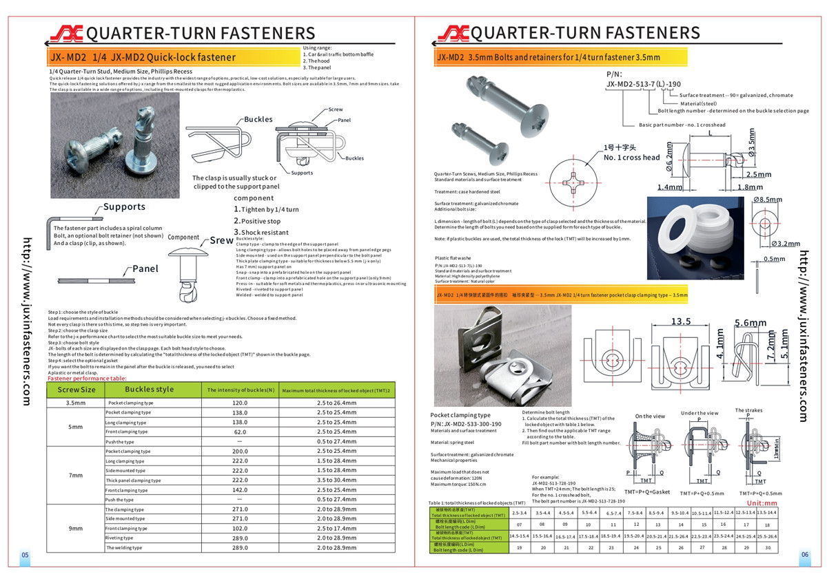 Quarter-Turn Stud, Size 4, Slotted Recess, Steel, Zinc Plate, Bright chromate