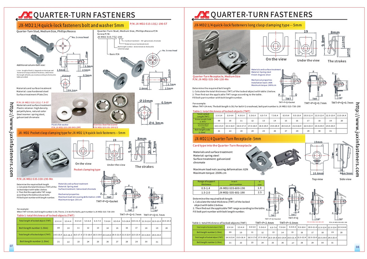 Quarter-Turn Receptacle, Size 6, Clip-on, Steel, Zinc Immersion Coating