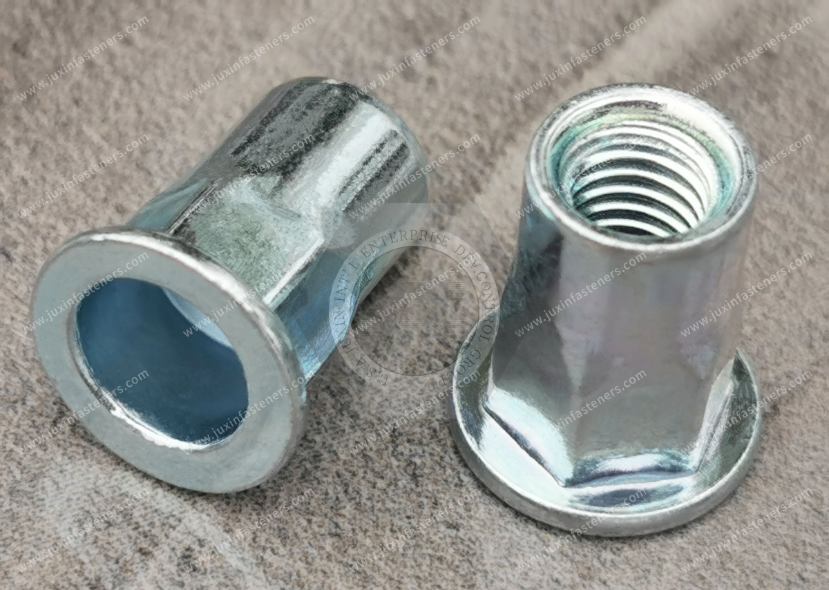 Flat Head Open end Part Hexagonal body  blind rivet nuts --Open end