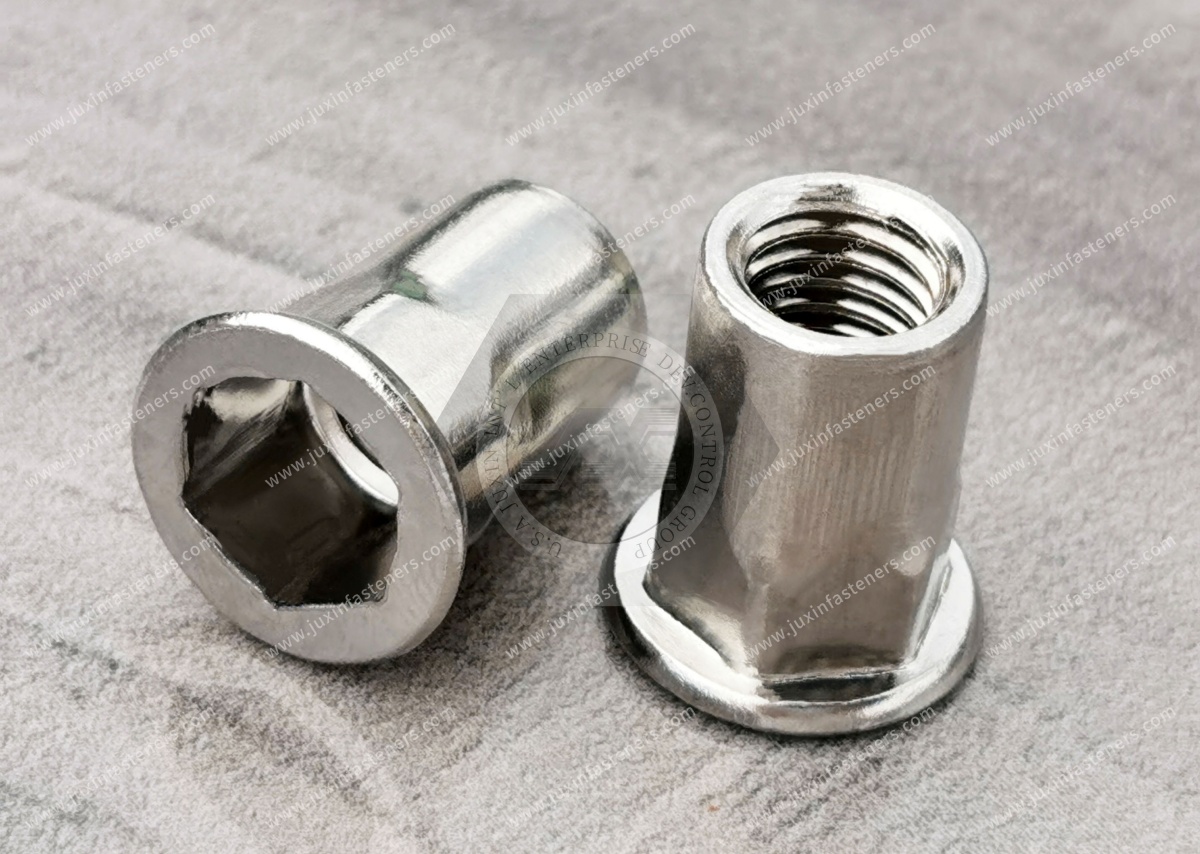 Flat Head Open end Part Hexagonal body Blind Rivet Nuts—Open End