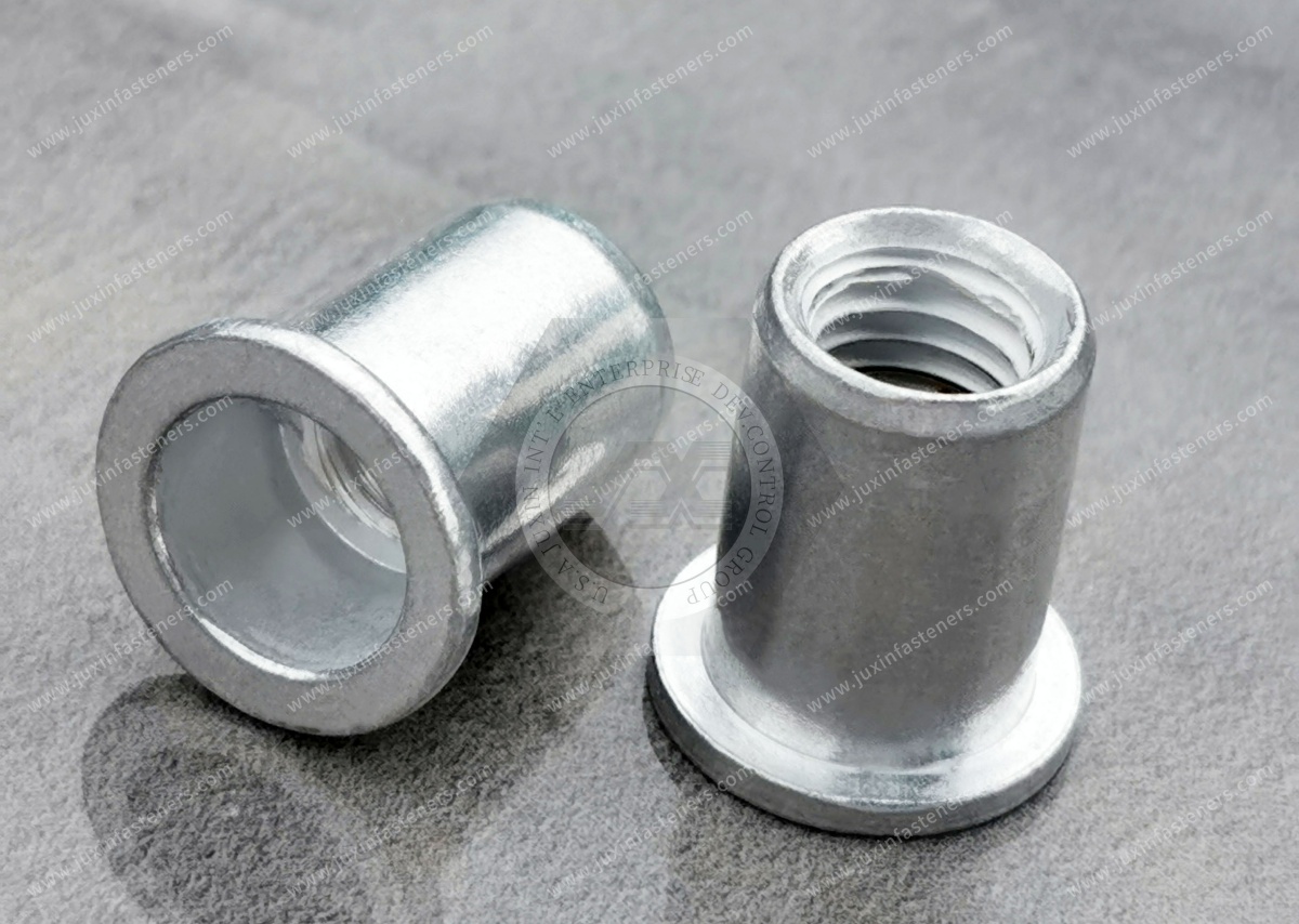 Flat Head Open  Round Body Plain Blind Rivet Nuts—Open End