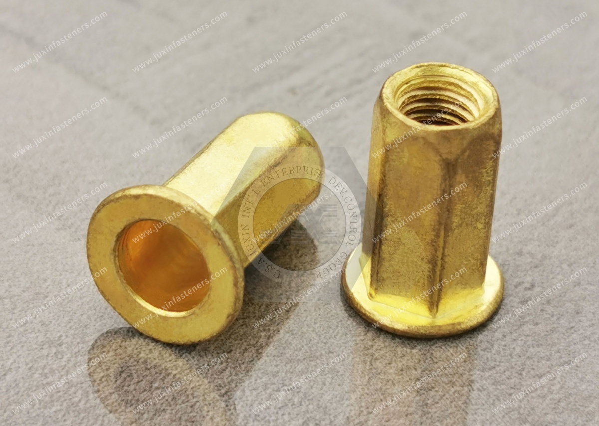 Flat Head Open Full Hexagonal Body Blind Rivet Nuts—Open End