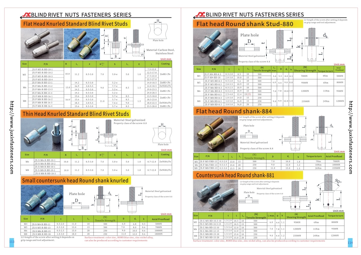 Flat Head Body Knurled Blind Rivet Studs