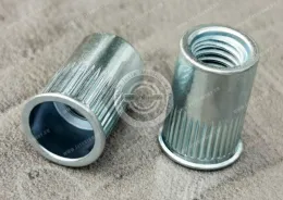 Thin Head Open  Round Body Knurled Blind Rivet Nuts blue zinc