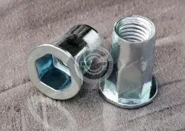 Flat Head Open end Half hexagon inside and outside body  blind rivet nuts --Open end