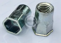 Thin Head Open end Half hexagon inside and outside body  blind rivet nuts --Open end