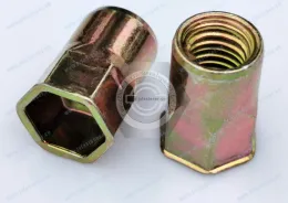 Thin Head Open end Half hexagon inside and outside body  blind rivet nuts --Open end