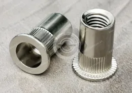 Flat Head Open end  Round Body Knurled Plain Blind Rivet Nuts—Open End