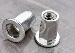 Flat Head Open Full Hexagonal Body Blind Rivet Nuts—Open End