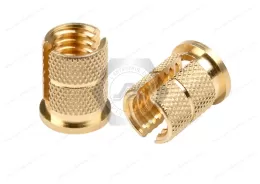 Brass Flanged Screw-to-Expand Inserts for Plastic