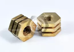 Brass Unthreaded Hexagon Inserts nuts for Plasti