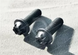 Bolts with external hexalobular driving feature with small flange