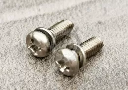 Stainless steel Cross recessed pan head screw and spring washer assembly